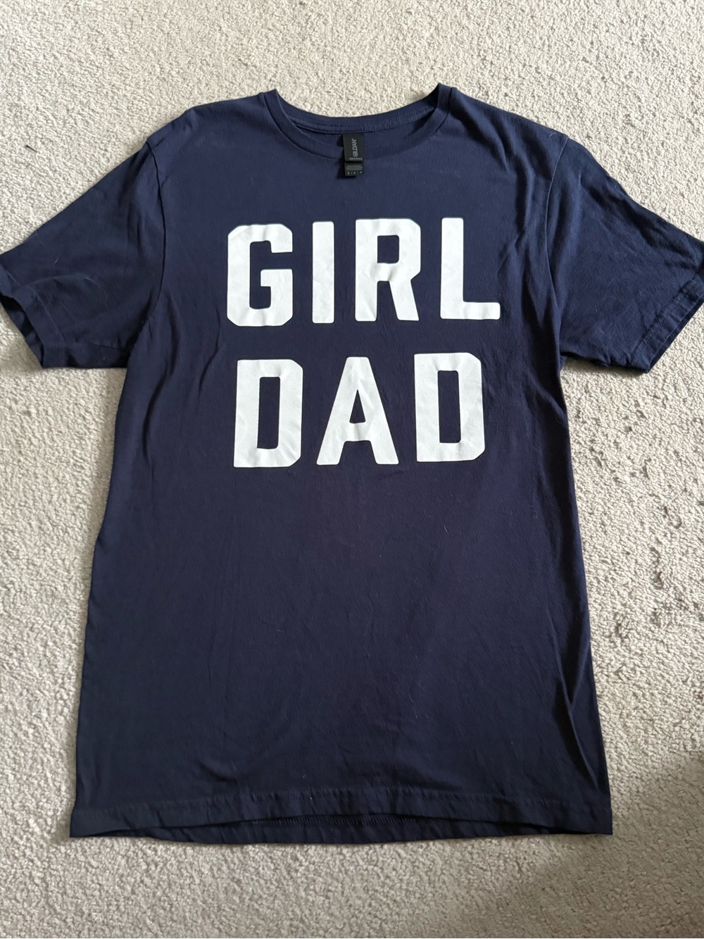 Gildan Navy Blue "GIRL DAD" Graphic Tee with White Letters